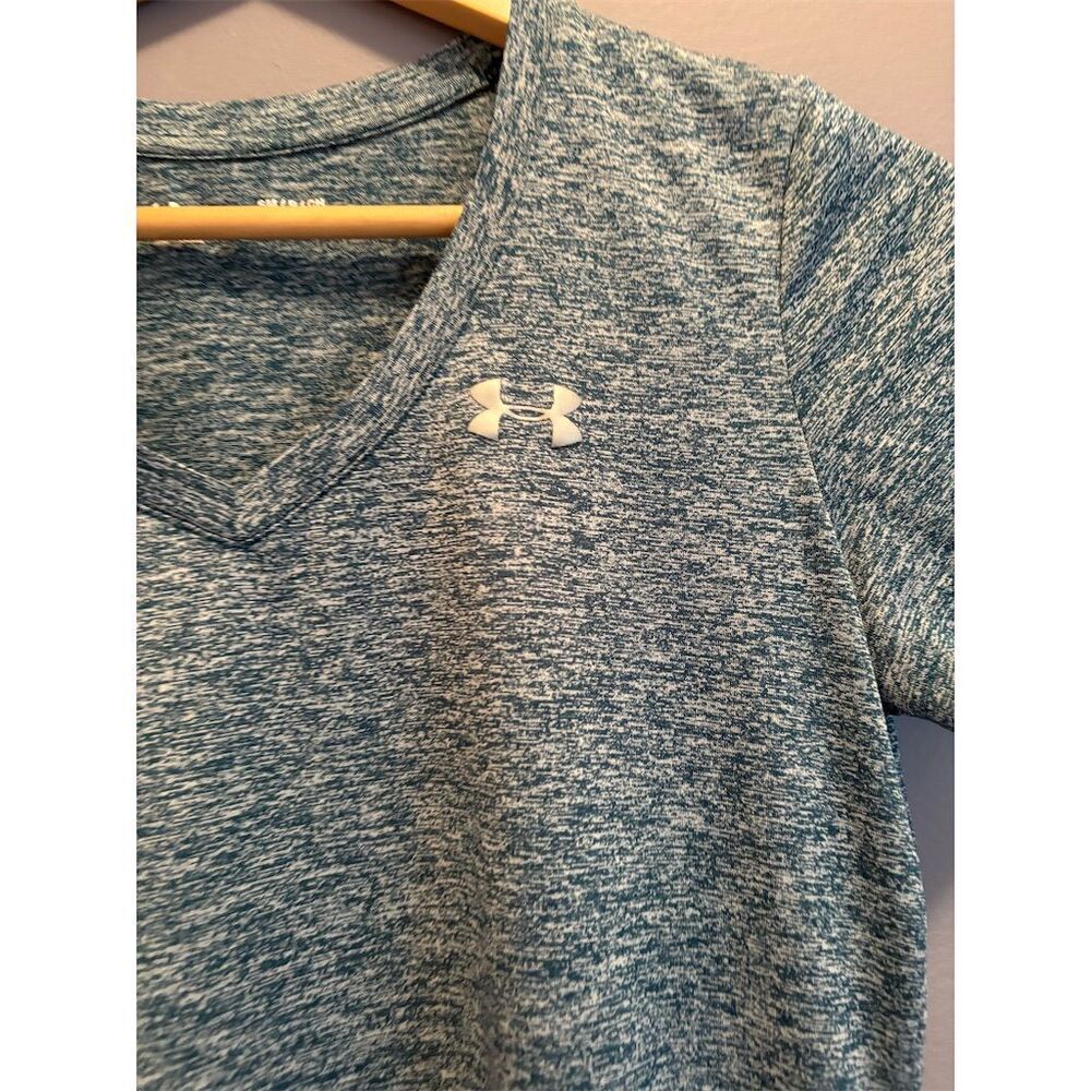 Under Armour Women's V-Neck Short Sleeve Blue Size S Trail Athletic - Picture 2 of 7